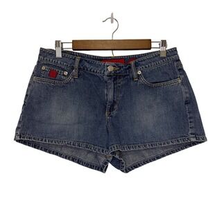 Bongo Vintage Y2K Denim Shorts Medium Wash Low Rise Size 11 Let Me B Blue Jeans